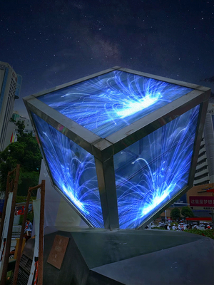 Flexible LED Mesh Display P100 IP67 Waterproof RGB LED Mesh Screen For Glass Curtain Building