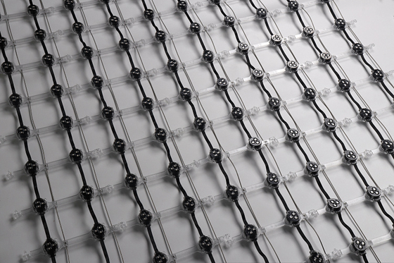 Flexible LED Mesh Display P100 IP67 Waterproof RGB LED Mesh Screen For Glass Curtain Building