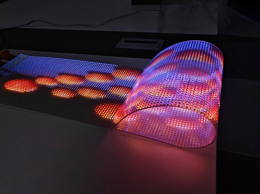 Flexible P8 LED Film Display Screen On Glass Storefront Advertising