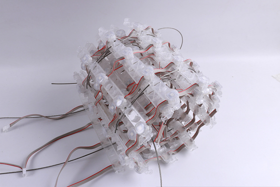 Flexible LED Curtain Wall Display High Transparency P83 IP67 PC Body Point Light