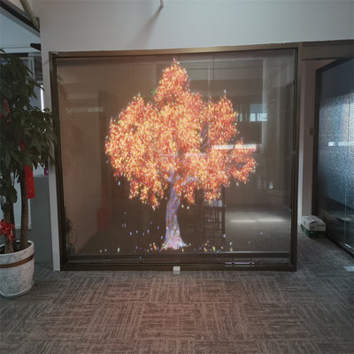 Indoor Curtain Super Slim LED 3D Glass Film , Transparent Flexible LED Display Screen Panel
