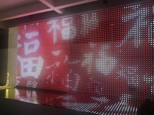Foldable RGB Full Color DMX SPI LED Pixel Mesh Screen For Facade Building Lighting