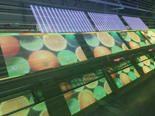 Flexible P4 DC5V LED Film Display with IP67 Waterproof Holographic Screen for Glass Advertising