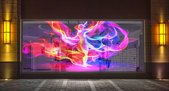 P20 LED Transparent Film Screen 5V Wireless Roll Up LED Display For Shopping Mall Animation