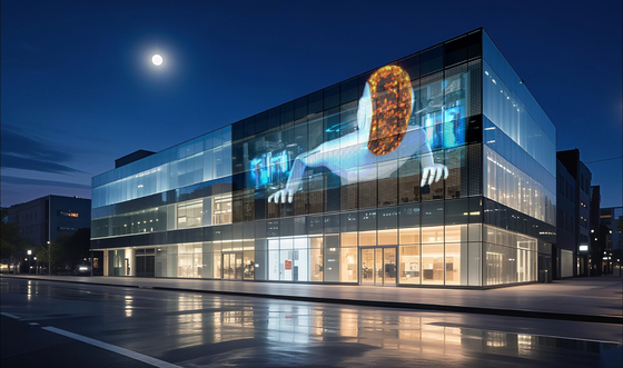 90% Transparency LED Film Screen , LED Digital Signage For Shopping Mall