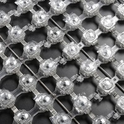 12V IP67 Waterproof RGB Flexible Mesh Screen LED Point Light Advertising Grid for Outdoor Use