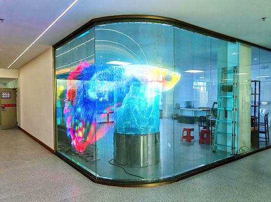 P8 Size Modern Advertising Flexible Transparent Film LED Screen for Indoor Shopping Malls