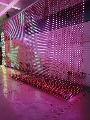  SPI RGB Led  Flexible Perment Point Light Mesh Screen Outdoor Video Adervertising Wall   