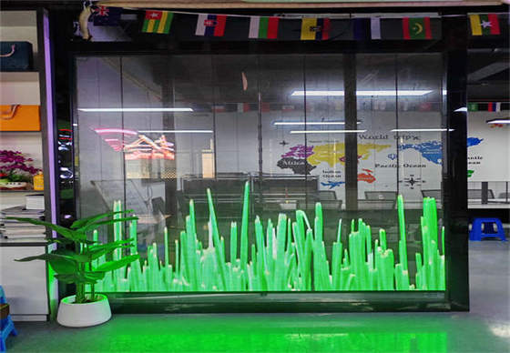 500*500mm P3.9 2000cd Brightness High Transparency LED Grille Panel for Indoor Advertising Screen