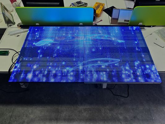 Indoor P3.9 500*500mm 1800-2000cd See Through Full Color RGB Mesh Grille Large Indoor Transparent Glass LED Display Panel Screen