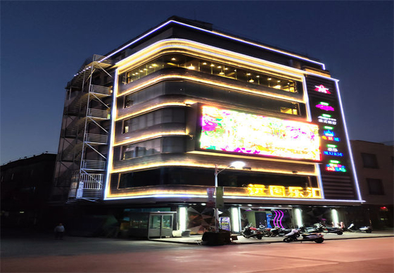 P100 Outdoor Large Flexible LED Mesh Curtain Digital LED Display Screen Building Decoration Seamless Splicing
