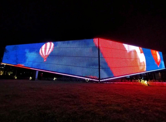 P125 SMD3535 Waterproof IP67 LED Screen Mesh Outdoor Curtain Customized for Retail Stores Exhibitions 