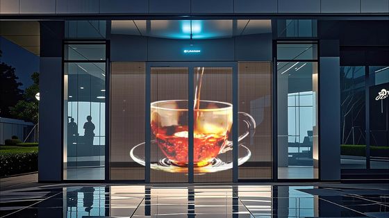 P8 Adhesive Led Crystal Glass Panel Seamless Splicing for Glass Wall  Airports Hotels Commercial Centers Advertising Display