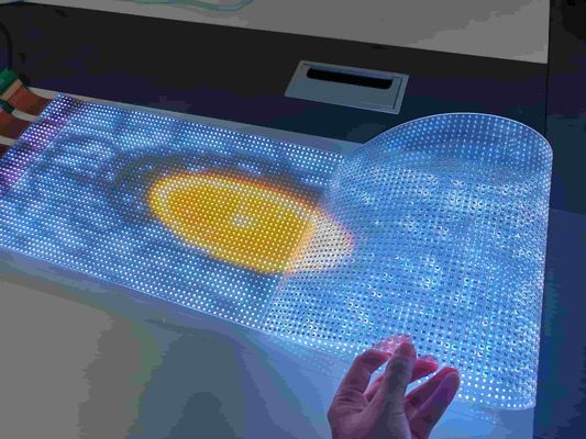 P10 Ultra Thin Flexible Transparent LED Film Price Outdoor Adhesive Glass Window LED Film Screen Transparent Factory