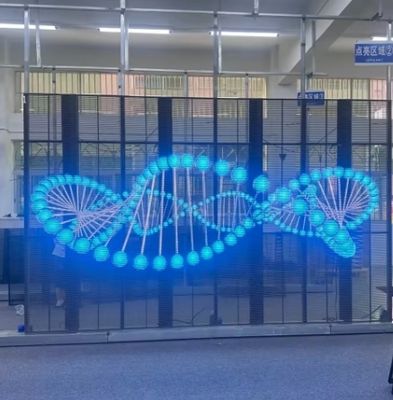 Full Color SMD2020 Transparent Grille Screens P2.6 Exhibition Hall Glass Outdoor Building Window Led Display Screen