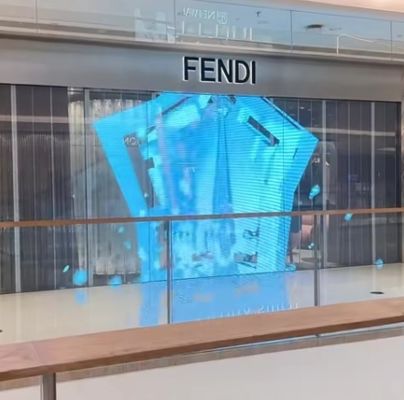 Transparent Advertising Led Video Wall Panel Crystal Rgb  Glass Thin  Mesh Glass Sticker Screen Luxury led transparent Grille screen