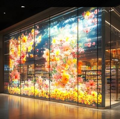 P6  Easy Installation Soft LED Glass Film Screen Transparent LED Display for Glass Advertising Purpose