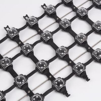 Outdoor P50 Led Mesh Video Curtain IP67 Waterproof DC12V RGB Pixel Led Grid Display Screen