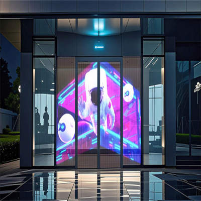 P5 High Brightness 2900cd Transparent LED Display Pitch 5V Power for Glass Wall Media Facade