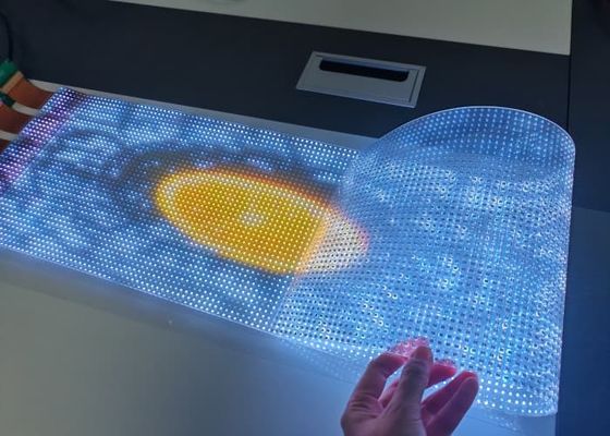 Led Transparent Film Screen P5 Flexible Transparency Crystal Flexible Windows Self Adhesive for Shopping Mall Glass