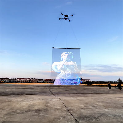 P15 High Brightness RGB Drone Flying LED Screen Mesh IP67 Waterproof Programmable