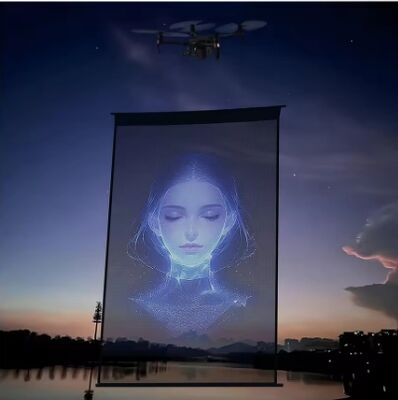 P15 Flexible  LED Mesh Screen IP68 Easy-Install Transparent Drone Screen for Mobile Event Rental Creative 3D Light Structures and Immersive Visual Projects