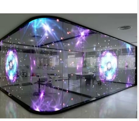 P3.91 Pixel Pitch Flexible LED Film Display IP45 Waterproof 12V Power Supply Holographic Transparent Screen for Glass Window Advertising