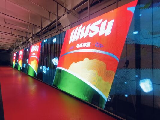 P7.82 Luxury LED Display Screen Holographic LED Screen 5000CD Super Bright Glass Advertising Screen Full Color Retail Store  Advertising Screen