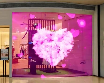 P3.91 Pixel Pitch Flexible LED Film Screen with IP45 Protection and Self-Adhesive Holographic LED Display for Glass Window Advertising