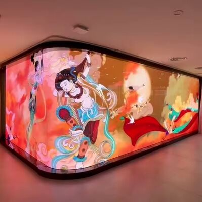 P3.91 Pixel Pitch Flexible LED Film Display IP45 Waterproof 12V Power Supply Holographic Transparent Screen for Glass Window Advertising