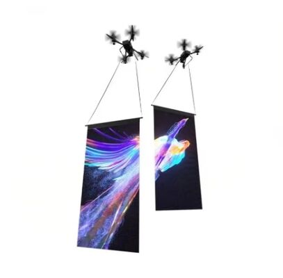P15 P20 P25 Highly Transparent Flying LED Mesh LED Display Screen for Drone Show
