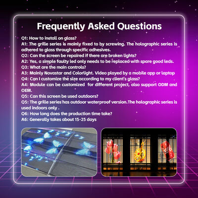 P6.25 Pixel Pitch Flexible LED Transparent Film Screen with 90% Transparency and IP67 Protection for Modern Shopping Centers