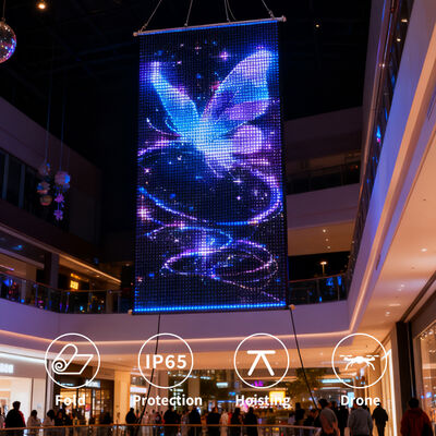 Miracle Bean P20 DC12V RGB Flexible LED UAV Screen with IP65 Waterproof and WiFi & APP Control for Outdoor Use