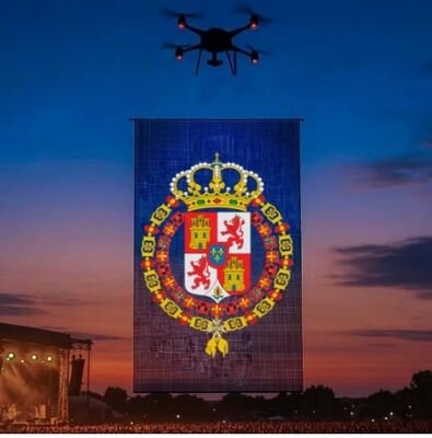 Flying Drone Ads Screen Lightweight LED Mesh Display Aerial Flying Drone Advertising for Outdoor Events