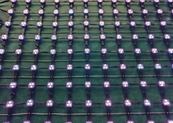 IP67 Waterproof 12V P125 RGB Flexible LED Mesh Screen Outdoor Mesh Curtain