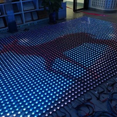  IP67 Waterproof  12V P62.5 RGBW Flexible LED Mesh Screen Outdoor Mesh Curtain Ideal for Advertising and Event Stage Decoration