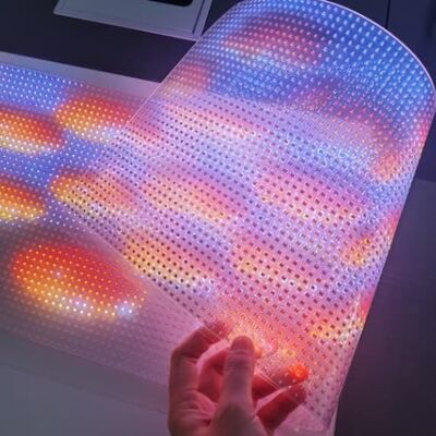  P5 Indoor Full Color Transparency Display LED Transparent Film Screen Flexible Adhesive Video Wall