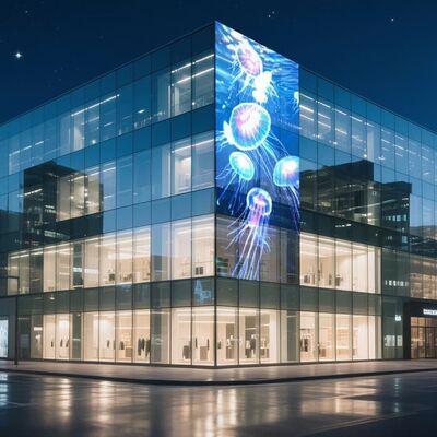 P8 Indoor Flexible Transparent LED Film Screen PC Resin Material For Modern Shopping Center With 1 Year Warranty