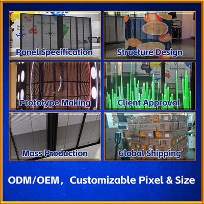 P50 IP68 Waterproof LED Mesh Curtain Display with Front Access Service and SMD3535 RGB LED for Outdoor Use