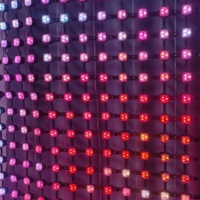 IP67 Waterproof Full Color LED Mesh Screen P62.5 Outdoor Flexible Mesh Curtain for Stage Design and Building Decoration