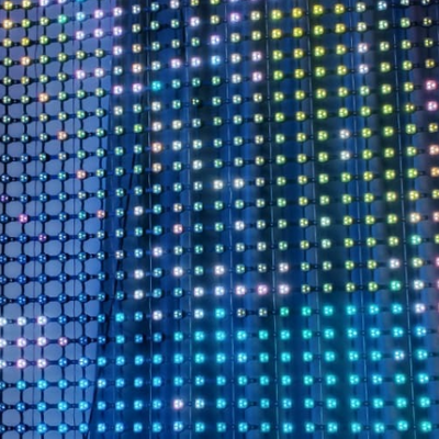 IP67 Waterproof Full Color LED Mesh Screen P62.5 Outdoor Flexible Mesh Curtain for Stage Design and Building Decoration