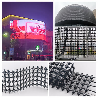 P50 10000cd IP67 DMX512 RGB LED Mesh Screen H2506 Pixels DC 12V Outdoor Advertising Display
