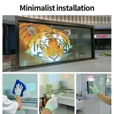 P8 Nova Control System Compatible Flexible Transparent LED Film Screen DC5V 3000cd 90% Transparency Glass Display
