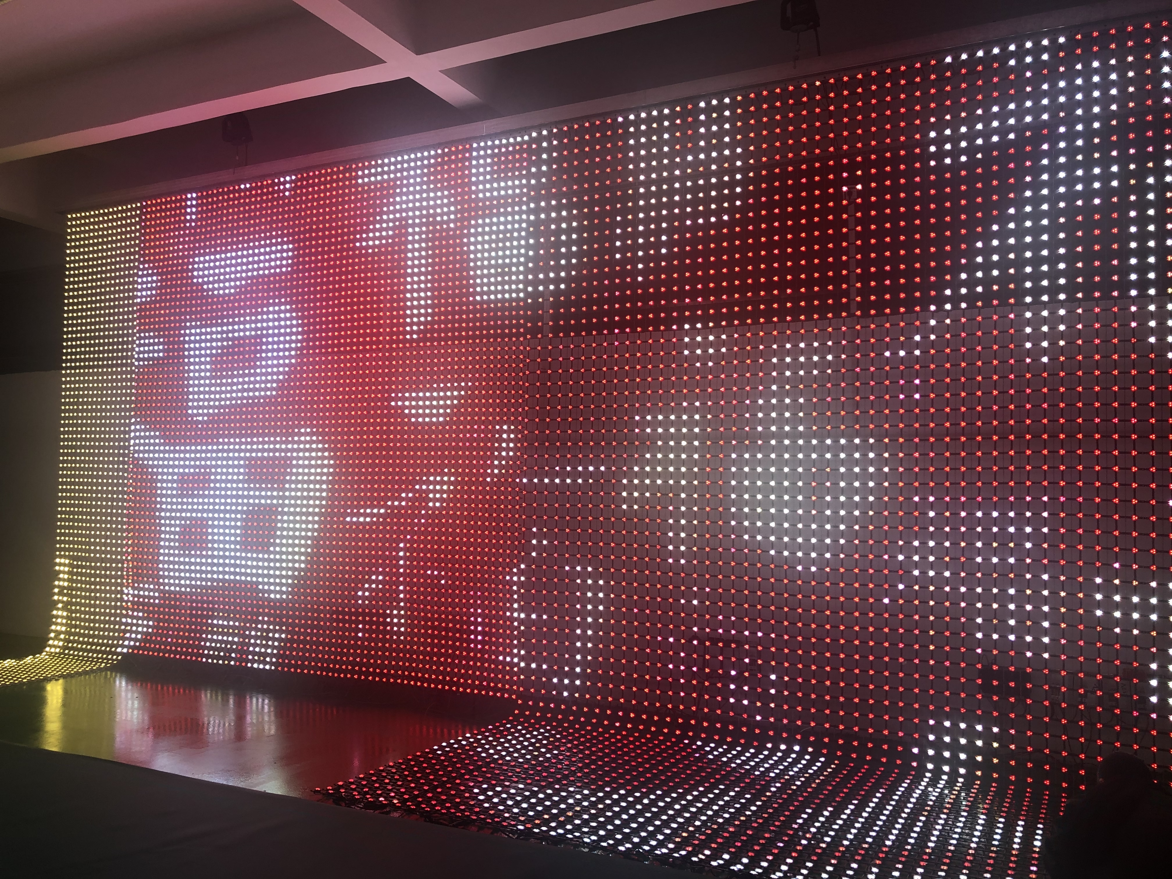 Foldable RGB DMX LED Mesh Screen for Facade Lighting