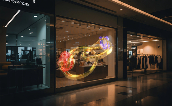 P6 Adhesive Transparent LED Film Display , Super Slim LED Film Screen