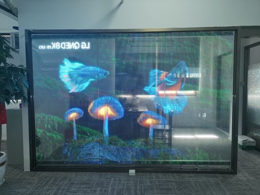 Hohe Transparenz P6 Klebrige Flexible LED Kristallfilm Bildschirm Unsichtbare Werbung Transparente LED Digital Signage Displays