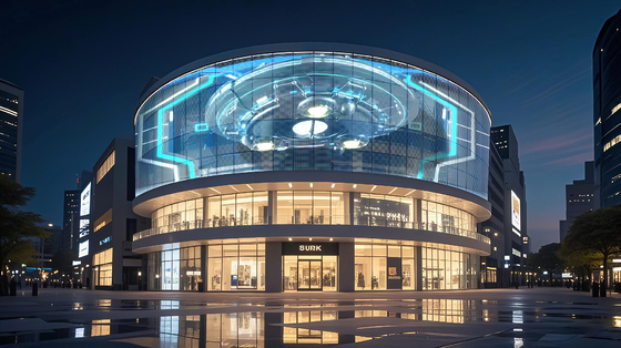 P8 High Brightnes DC5V IP67 LED Transparent Film Screen For Glass Curtain Walls