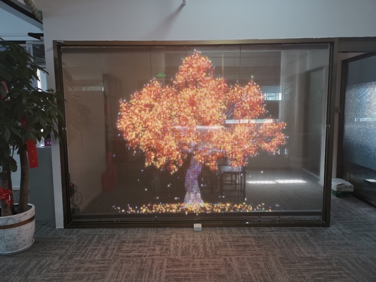 Flexible Ultra Transparent Film P10 Led Screen Indoor Full Color High Transparency Glass Video Display