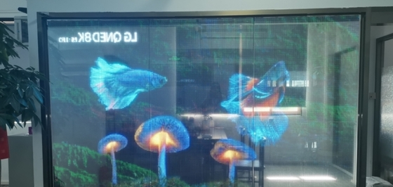 Ultra Thin Adhesive Glass Window LED Display , Outdoor Flexible LED Film