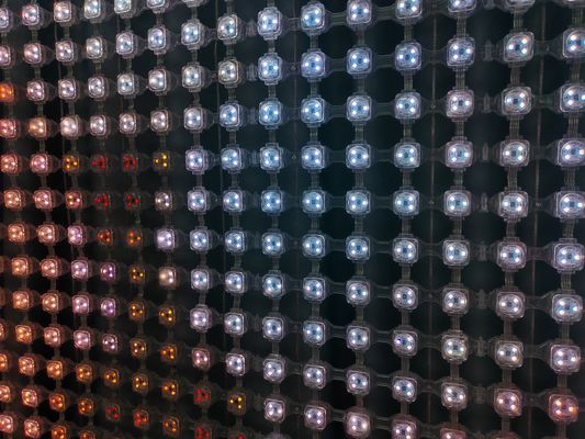 High Brightness P125 DC12V Curtain Shop Window Glass Tv Led Panels Mesh Display Transparent Led Screen